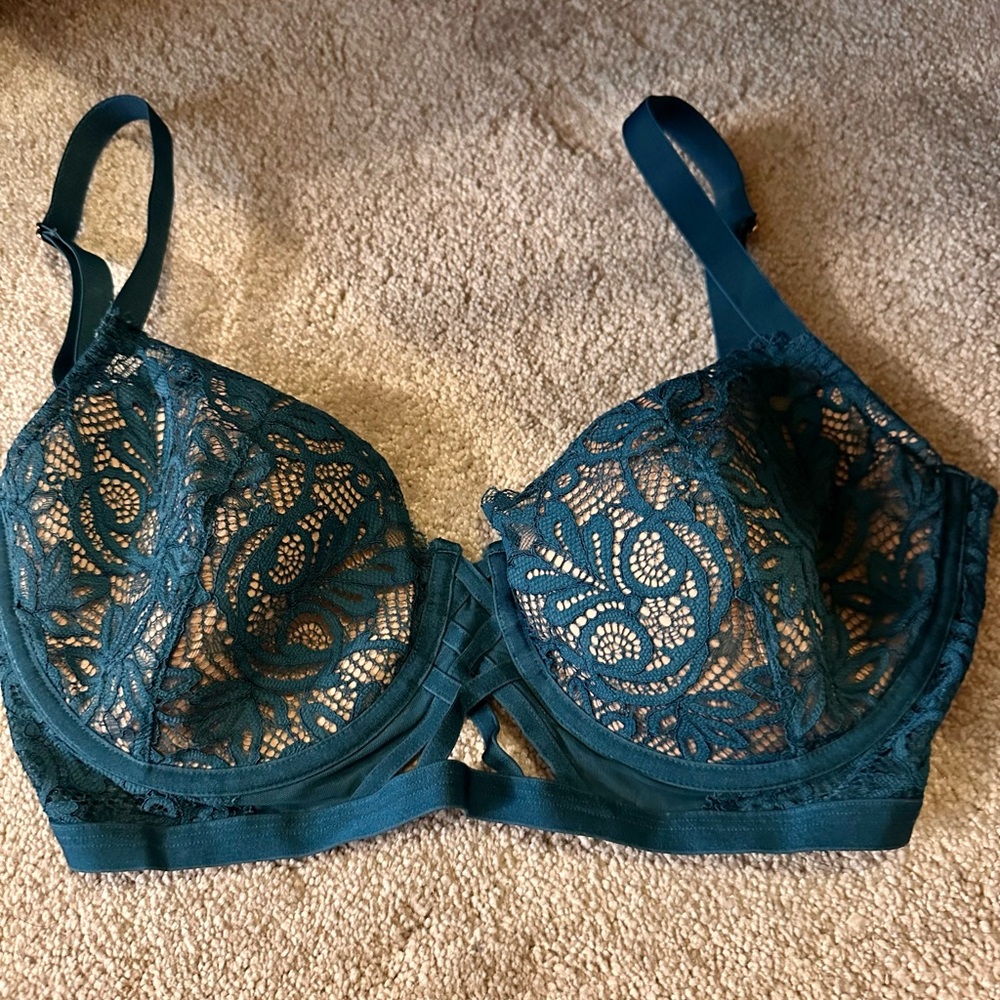 Adore Me 36DDD Lace Teal Bra